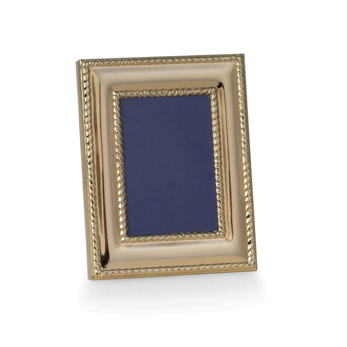 Occasion Gallery Gold Color Brass 3 1/2"x5" Picture Frame with Easel Back. 1.75 L x 0.25 W x 2.5 H in.