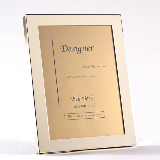 Occasion Gallery Gold Color Brass 8"x10" Picture Frame with Easel Back. 9 L x 0.75 W x 10.75 H in.