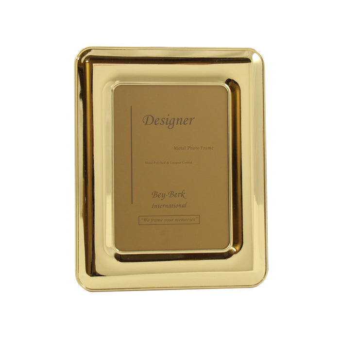 Occasion Gallery Gold Color Brass 5"x7" Picture Frame with Easel Back. 7.5 L x 0.25 W x 9.5 H in.