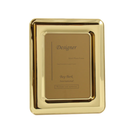 Occasion Gallery Gold Color Brass 8"x10" Picture Frame with Easel Back. 11 L x 0.5 W x 13 H in.