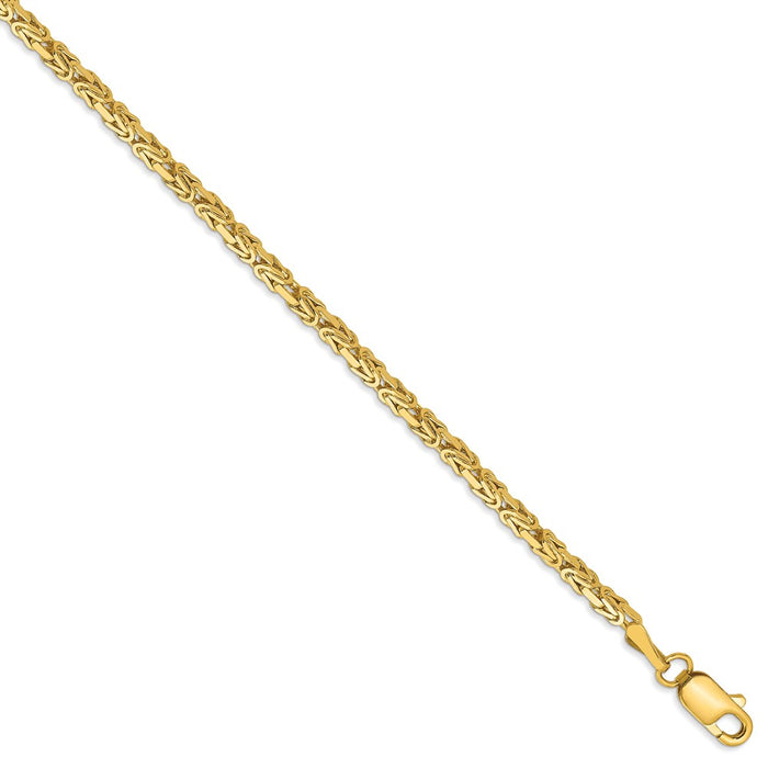 Million Charms 14k Yellow Gold 2mm Byzantine Chain, Chain Length: 7 inches
