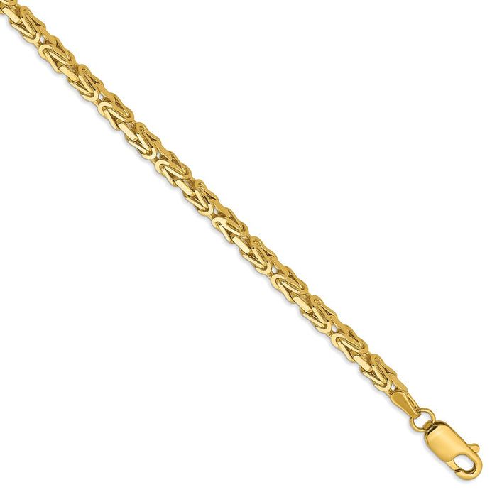 Million Charms 14k Yellow Gold 2.5mm Byzantine Chain, Chain Length: 7 inches