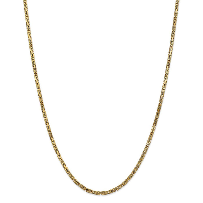 Million Charms 14k Yellow Gold, Necklace Chain, 2.5mm Byzantine Chain, Chain Length: 22 inches