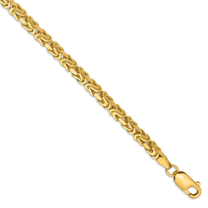 Million Charms 14k Yellow Gold 3.25mm Byzantine Chain, Chain Length: 8 inches