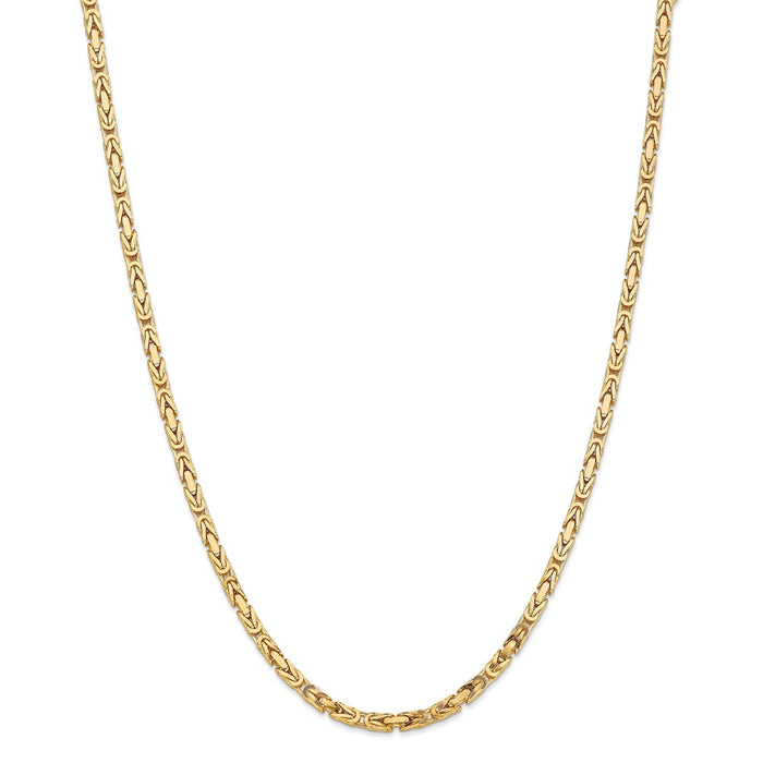Million Charms 14k Yellow Gold, Necklace Chain, 3.25mm Byzantine Chain, Chain Length: 20 inches