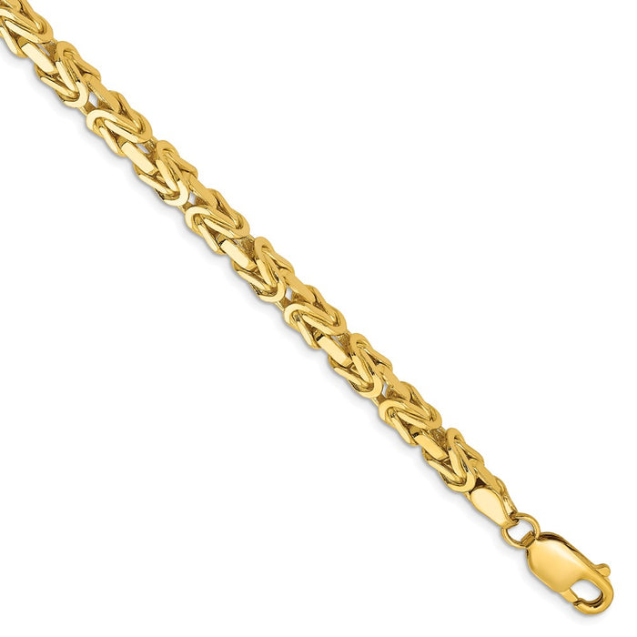 Million Charms 14k Yellow Gold 4mm Byzantine Chain, Chain Length: 7 inches