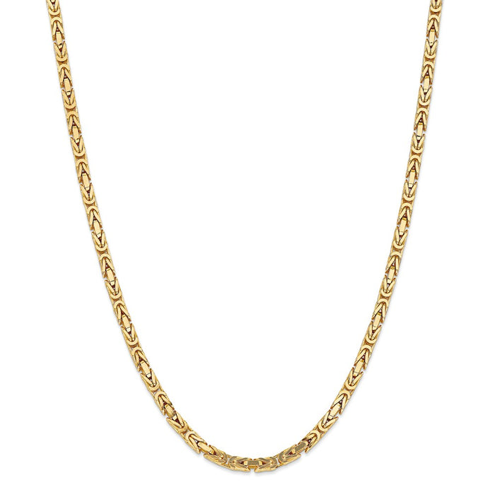 Million Charms 14k Yellow Gold, Necklace Chain, 4mm Byzantine Chain, Chain Length: 30 inches