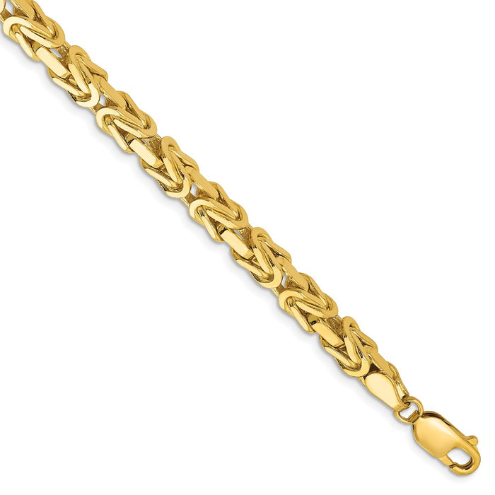 Million Charms 14k Yellow Gold 5.25mm Byzantine Chain, Chain Length: 9 inches