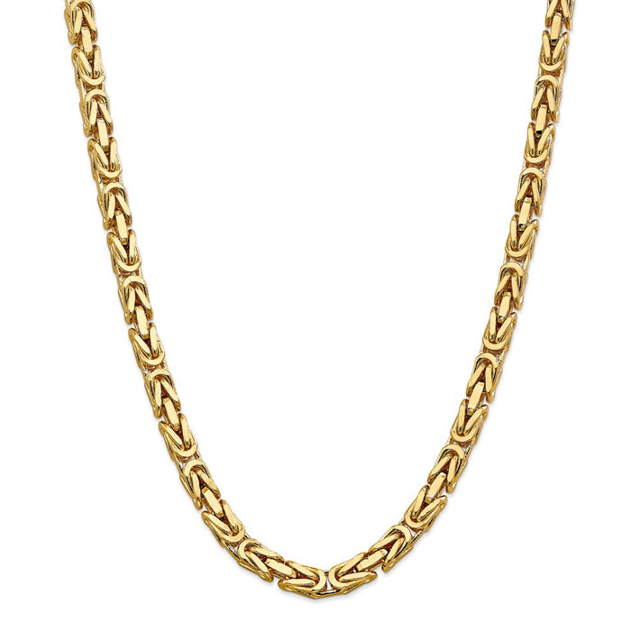 Million Charms 14k Yellow Gold, Necklace Chain, 6.50mm Byzantine Chain, Chain Length: 20 inches