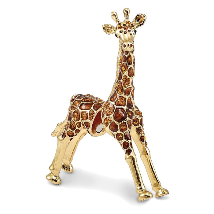 Jere Luxury Giftware, Bejeweled GRACIE Gentle Giraffe Trinket Box with Matching Pendant