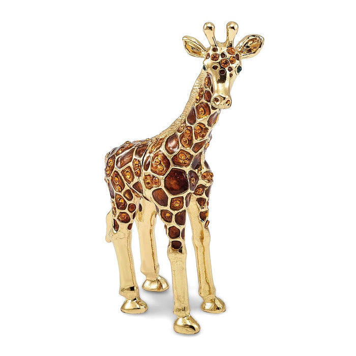 Jere Luxury Giftware, Bejeweled GRACIE Gentle Giraffe Trinket Box with Matching Pendant