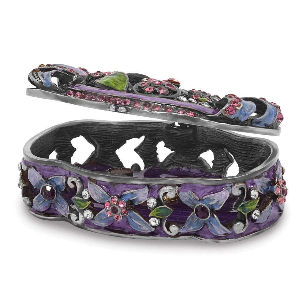 Jere Luxury Giftware, Bejeweled SECRET GARDEN Floral Trunk Trinket Box with Matching Pendant Trinket Box & Keepsake Container Collectible Gift by Jere Luxury Giftware