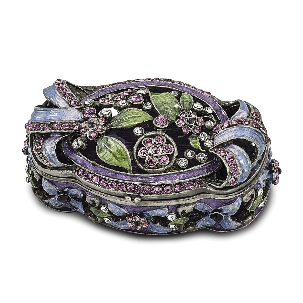 Jere Luxury Giftware, Bejeweled SECRET GARDEN Floral Trunk Trinket Box with Matching Pendant Trinket Box & Keepsake Container Collectible Gift by Jere Luxury Giftware