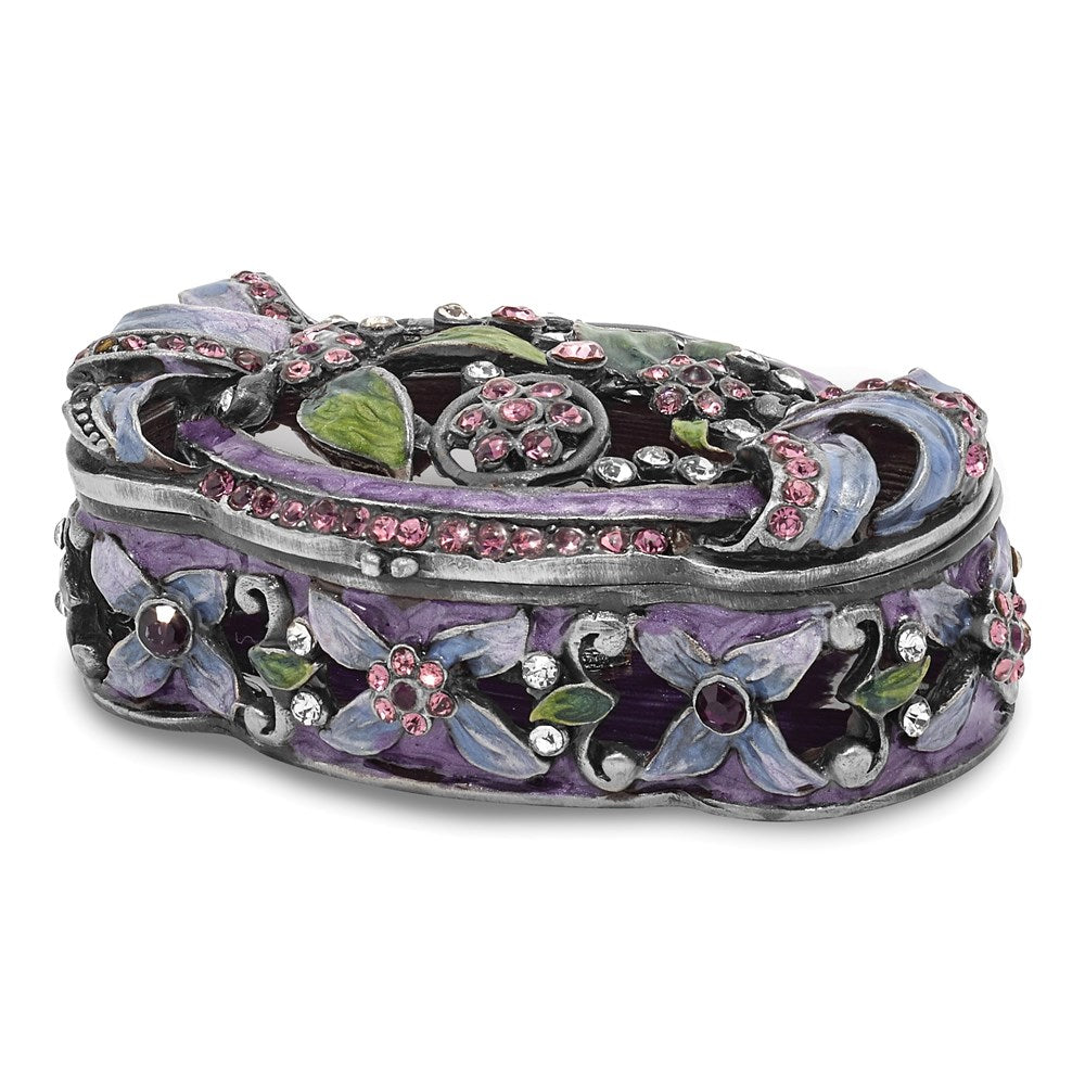 Jere Luxury Giftware, Bejeweled SECRET GARDEN Floral Trunk Trinket Box with Matching Pendant Trinket Box & Keepsake Container Collectible Gift by Jere Luxury Giftware