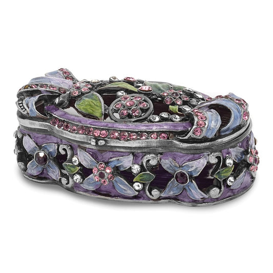 Jere Luxury Giftware, Bejeweled SECRET GARDEN Floral Trunk Trinket Box with Matching Pendant Trinket Box & Keepsake Container Collectible Gift by Jere Luxury Giftware