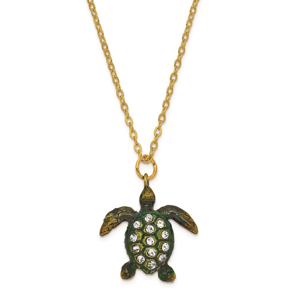 Jere Luxury Giftware, Bejeweled SWEETHEART Green Sea Turtle w/Heart Trinket Box with Matching Pendant Trinket Box & Keepsake Container Collectible Gift by Jere Luxury Giftware