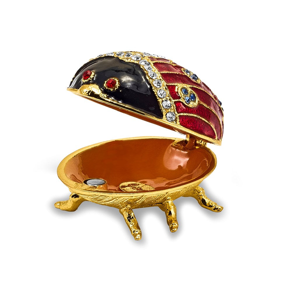 Jere Luxury Giftware, Bejeweled LUXY Ladybug Trinket Box with Matching Pendant Trinket Box & Keepsake Container Collectible Gift by Jere Luxury Giftware