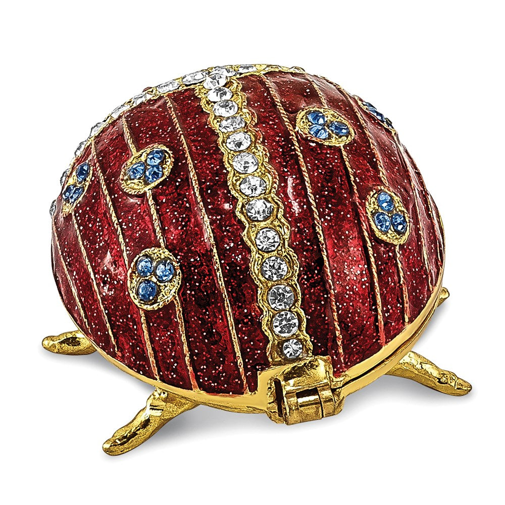 Jere Luxury Giftware, Bejeweled LUXY Ladybug Trinket Box with Matching Pendant Trinket Box & Keepsake Container Collectible Gift by Jere Luxury Giftware