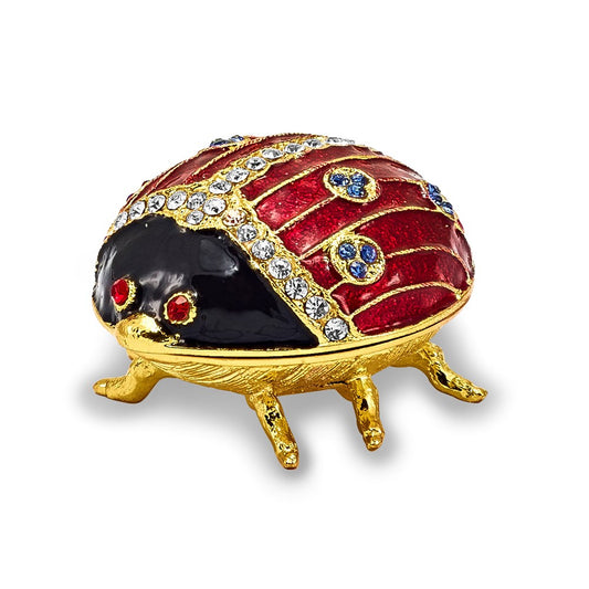 Jere Luxury Giftware, Bejeweled LUXY Ladybug Trinket Box with Matching Pendant Trinket Box & Keepsake Container Collectible Gift by Jere Luxury Giftware