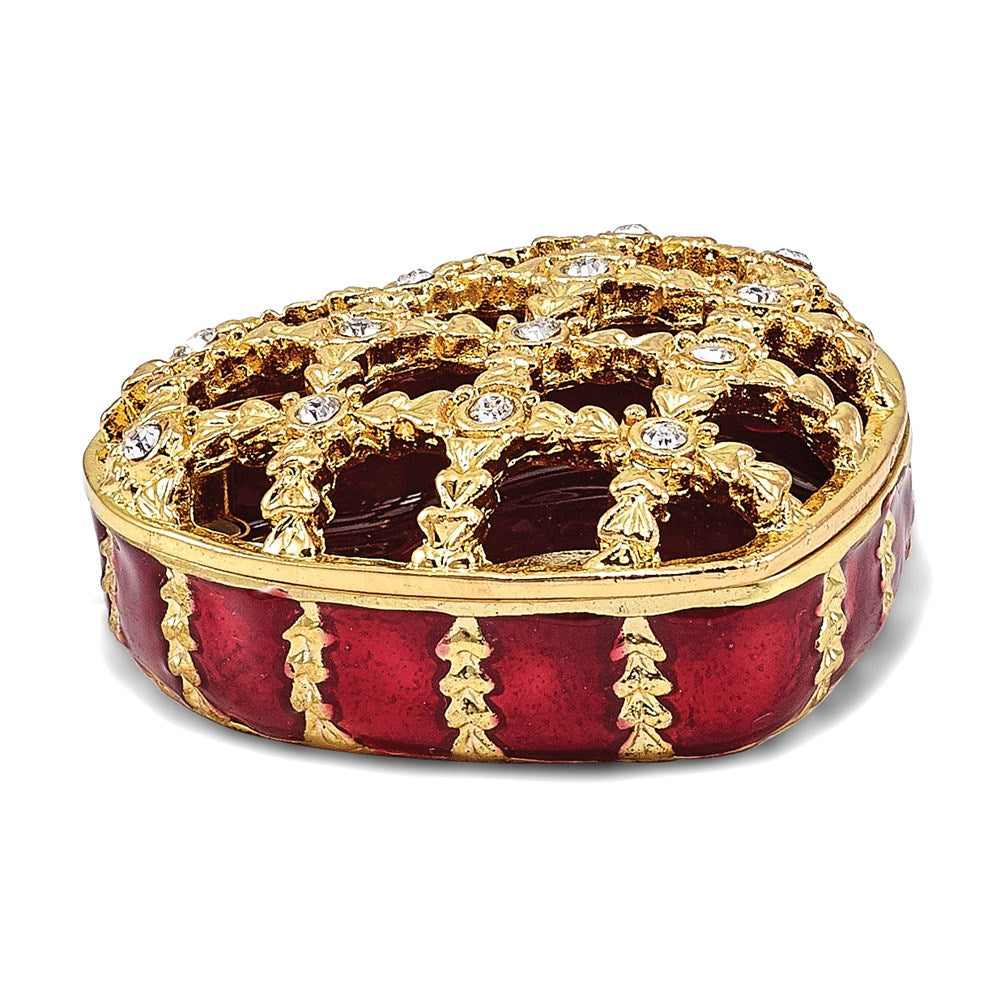 Jere Luxury Giftware, Bejeweled PEEK-A-BOO Decorative Heart Trinket Box with Matching Pendant Trinket Box & Keepsake Container Collectible Gift by Jere Luxury Giftware