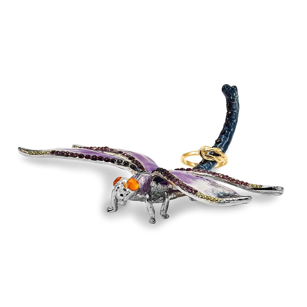 Jere Luxury Giftware, Bejeweled MADAME DRAGONFLY Ring Holder with Matching Pendant Trinket Box & Keepsake Container Collectible Gift by Jere Luxury Giftware