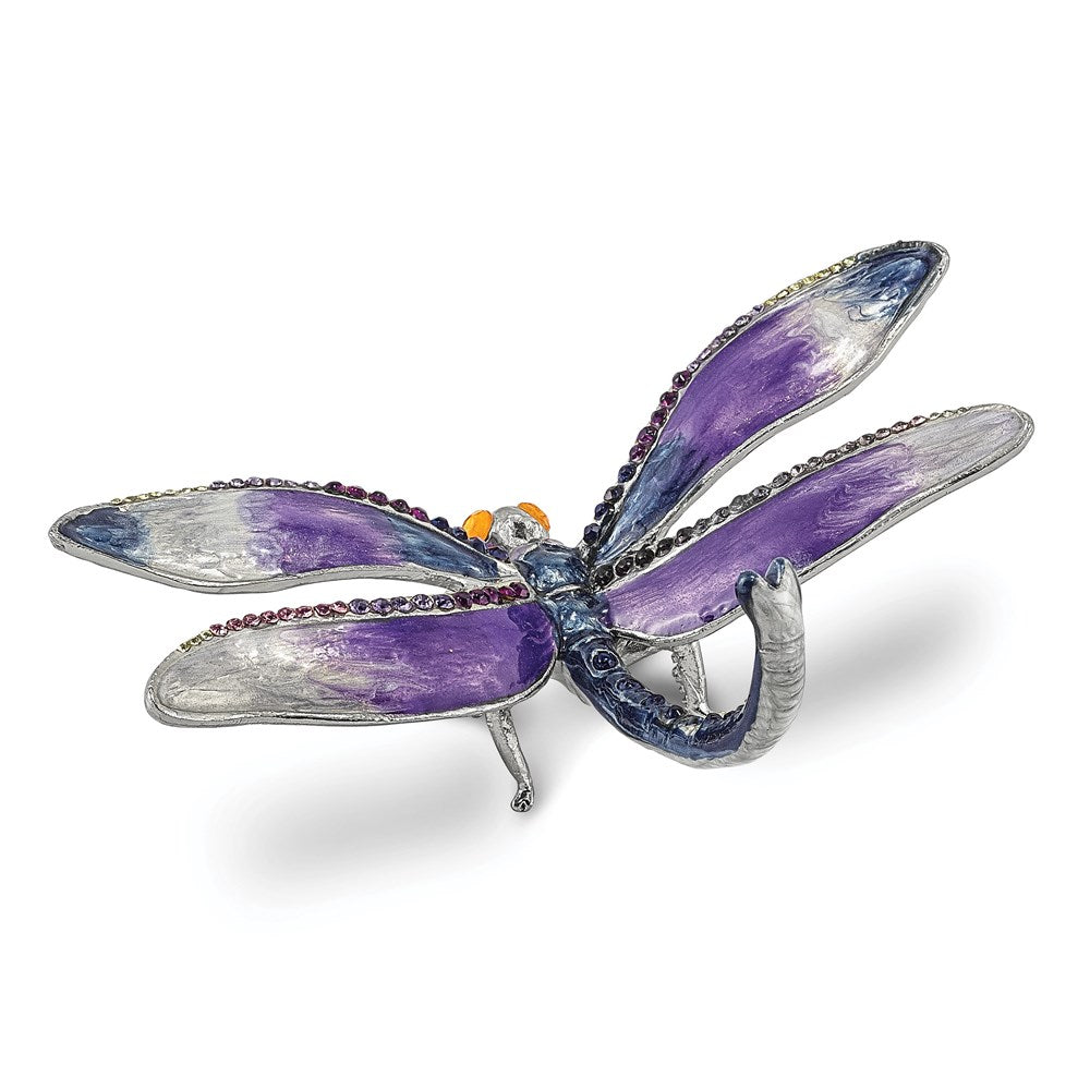Jere Luxury Giftware, Bejeweled MADAME DRAGONFLY Ring Holder with Matching Pendant Trinket Box & Keepsake Container Collectible Gift by Jere Luxury Giftware