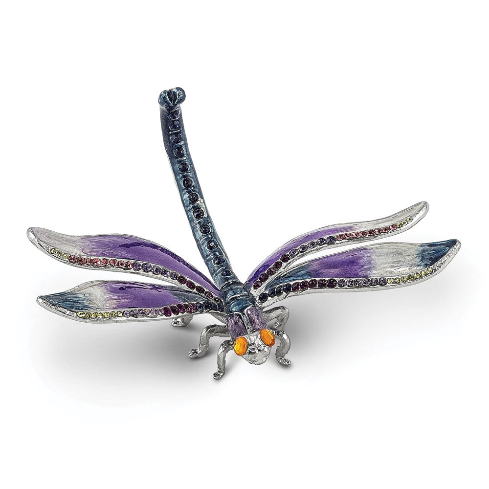 Jere Luxury Giftware, Bejeweled MADAME DRAGONFLY Ring Holder with Matching Pendant Trinket Box & Keepsake Container Collectible Gift by Jere Luxury Giftware