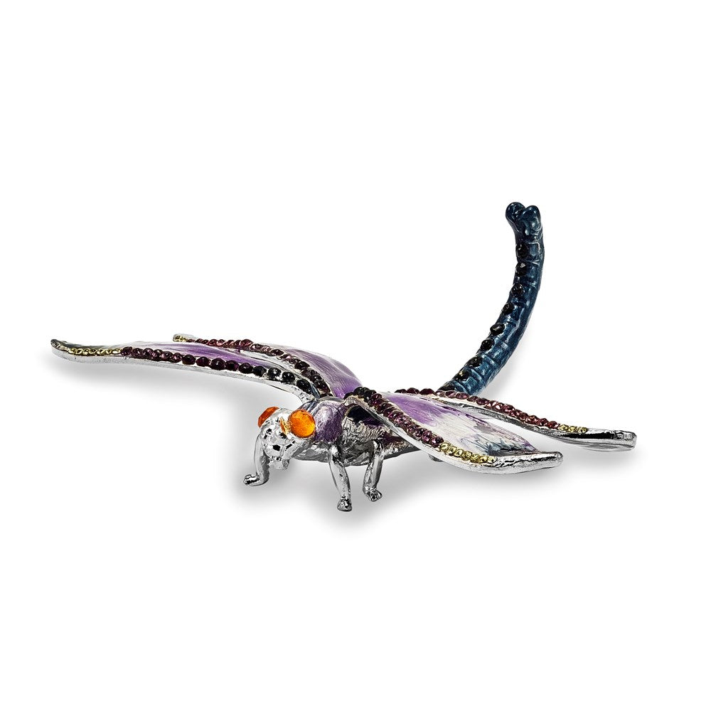 Jere Luxury Giftware, Bejeweled MADAME DRAGONFLY Ring Holder with Matching Pendant Trinket Box & Keepsake Container Collectible Gift by Jere Luxury Giftware