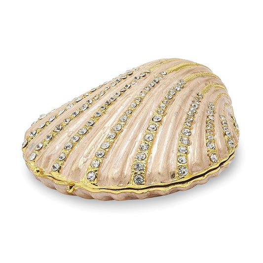 Jere Luxury Giftware, Bejeweled PINKY Clam Shell Trinket Box with Matching Pendant Trinket Box & Keepsake Container Collectible Gift by Jere Luxury Giftware