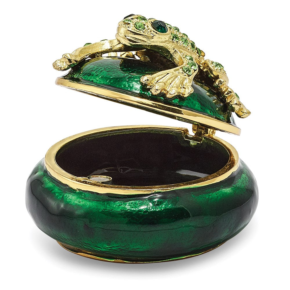 Jere Luxury Giftware, Bejeweled SPECKLES Frog Box Trinket Box with Matching Pendant Trinket Box & Keepsake Container Collectible Gift by Jere Luxury Giftware