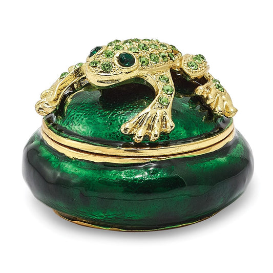 Jere Luxury Giftware, Bejeweled SPECKLES Frog Box Trinket Box with Matching Pendant Trinket Box & Keepsake Container Collectible Gift by Jere Luxury Giftware