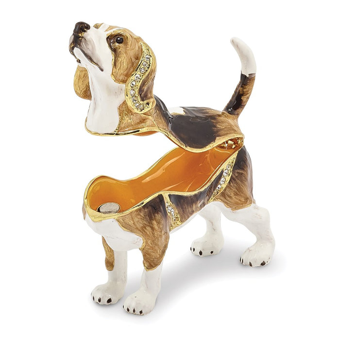 Jere Luxury Giftware, Bejeweled BEAUREGARD Beagle Trinket Box with Matching Pendant