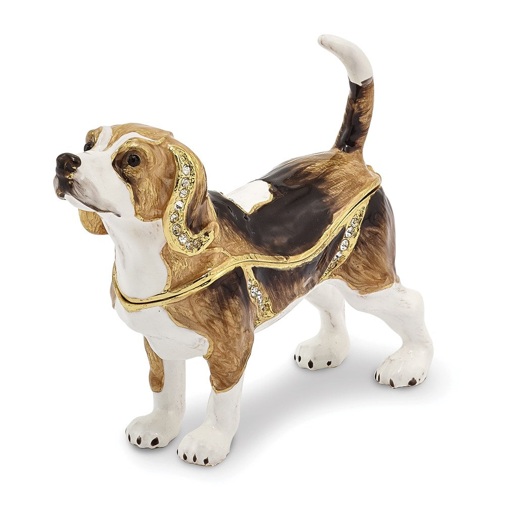 Jere Luxury Giftware, Bejeweled BEAUREGARD Beagle Trinket Box with Matching Pendant Trinket Box & Keepsake Container Collectible Gift by Jere Luxury Giftware