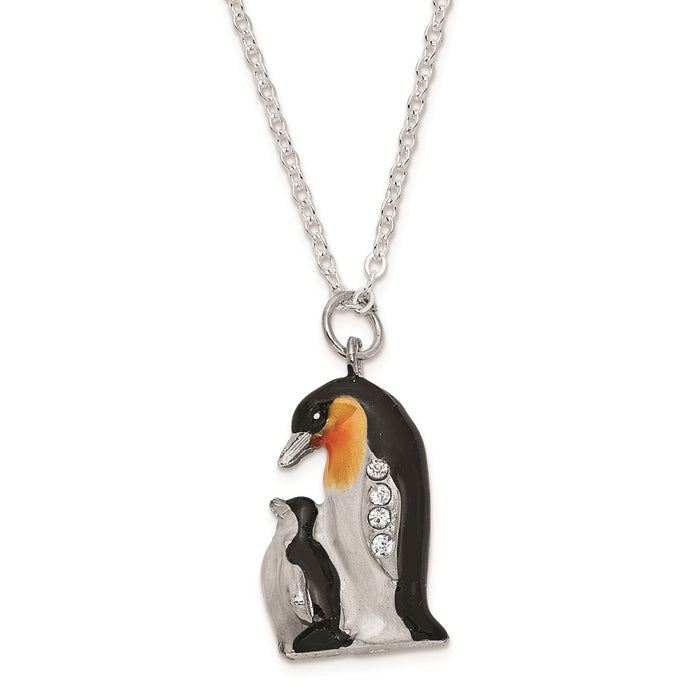 Jere Luxury Giftware, Bejeweled HERO & HARPER Emperor Penguin & Baby Trinket Box with Matching Pendant