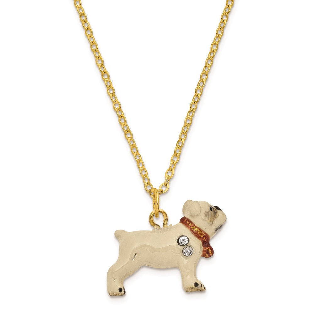 Jere Luxury Giftware, Bejeweled BUTCH Bulldog w/Football Trinket Box with Matching Pendant Trinket Box & Keepsake Container Collectible Gift by Jere Luxury Giftware