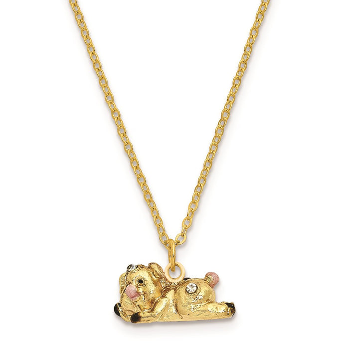 Jere Luxury Giftware, Bejeweled PANDY POSH Cute Golden Pig Trinket Box with Matching Pendant