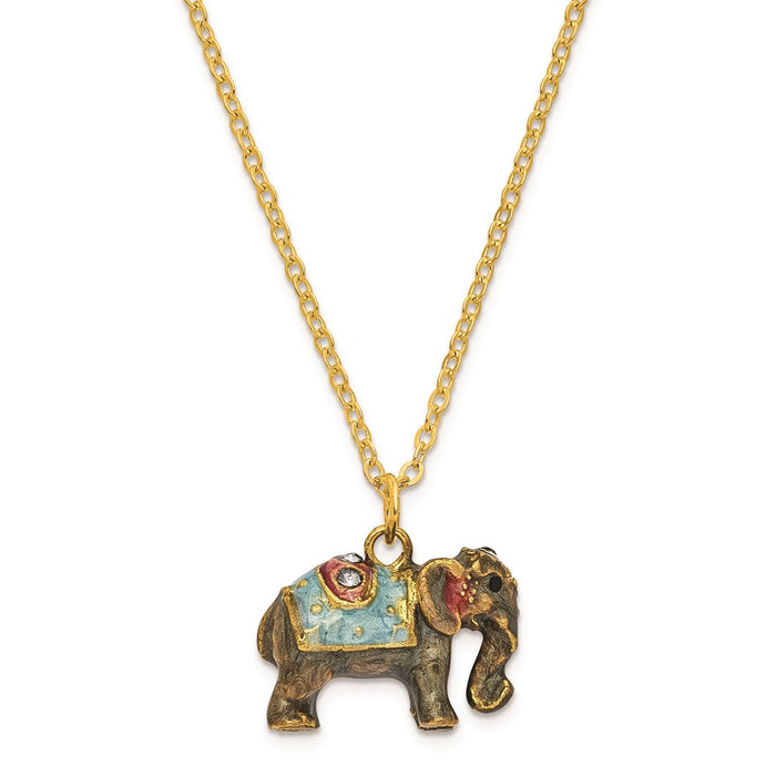 Jere Luxury Giftware, Bejeweled KAT Kathmandu Elephant Trinket Box with Matching Pendant