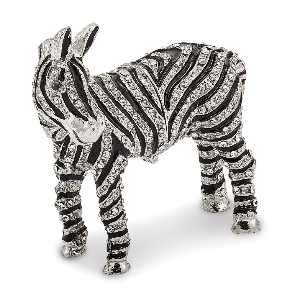 Jere Luxury Giftware, Bejeweled ZELDA Zebra Bling Full Crystal Trinket Box with Matching Pendant Trinket Box & Keepsake Container Collectible Gift by Jere Luxury Giftware