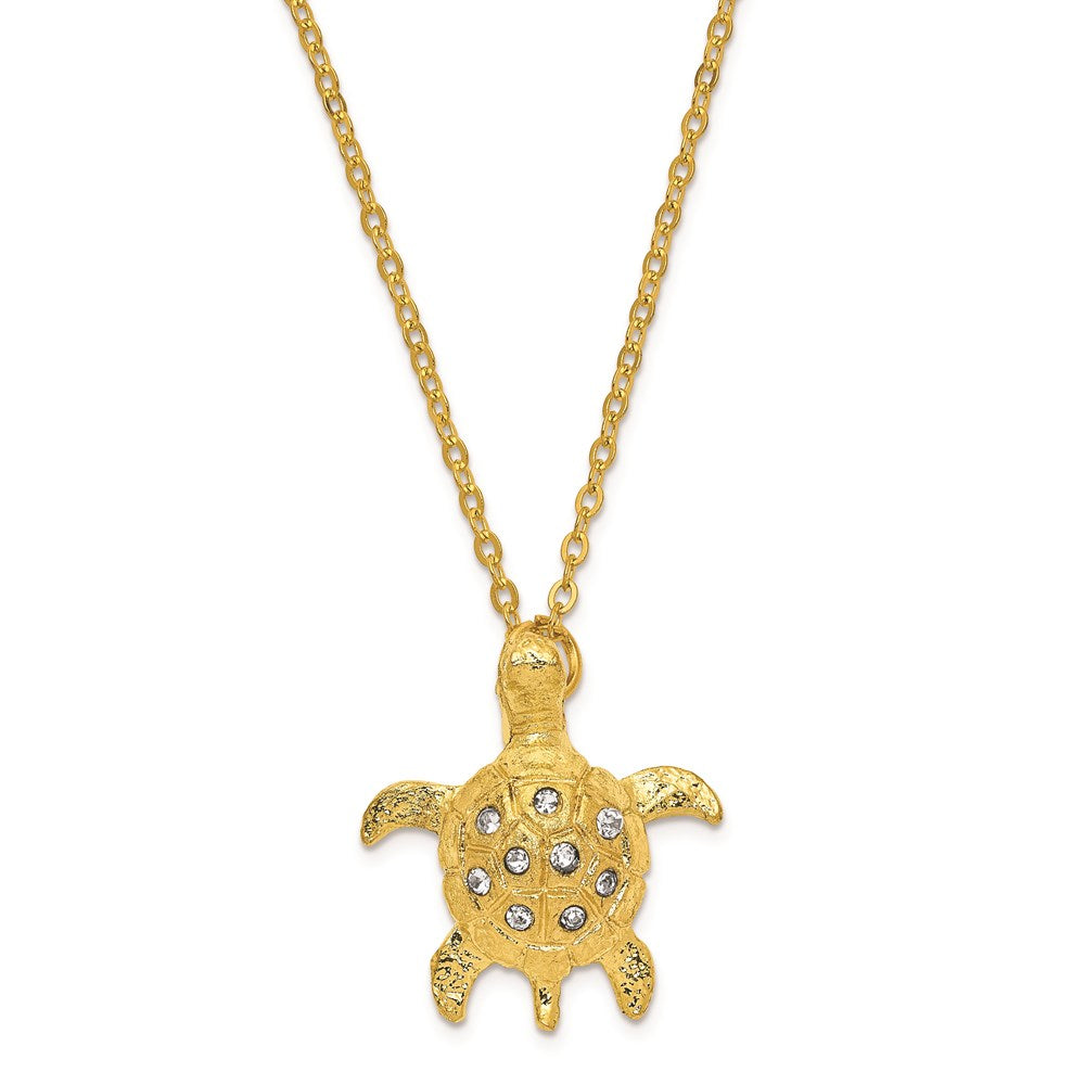 Jere Luxury Giftware, Bejeweled GILDA Golden Sea Turtle Trinket Box with Matching Pendant Trinket Box & Keepsake Container Collectible Gift by Jere Luxury Giftware