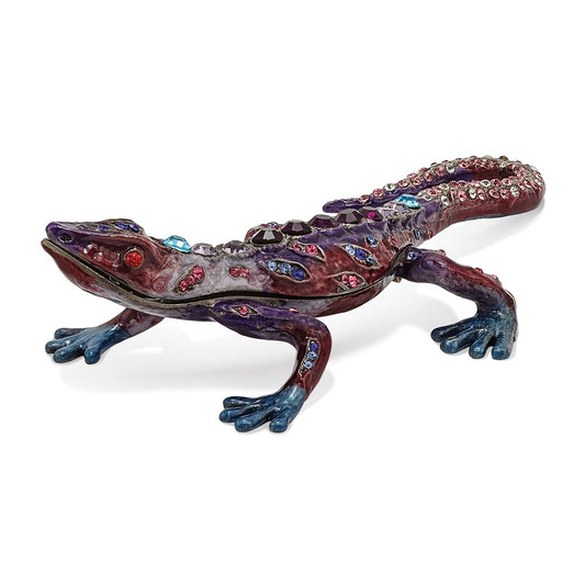 Jere Luxury Giftware, Bejeweled PRINCE OF JEWELS Gecko Trinket Box with Matching Pendant Trinket Box & Keepsake Container Collectible Gift by Jere Luxury Giftware
