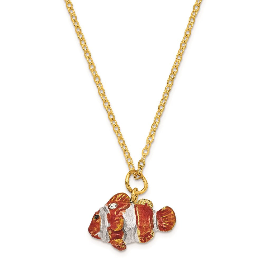 Jere Luxury Giftware, Bejeweled EMMETT Clown Fish Trinket Box with Matching Pendant Trinket Box & Keepsake Container Collectible Gift by Jere Luxury Giftware