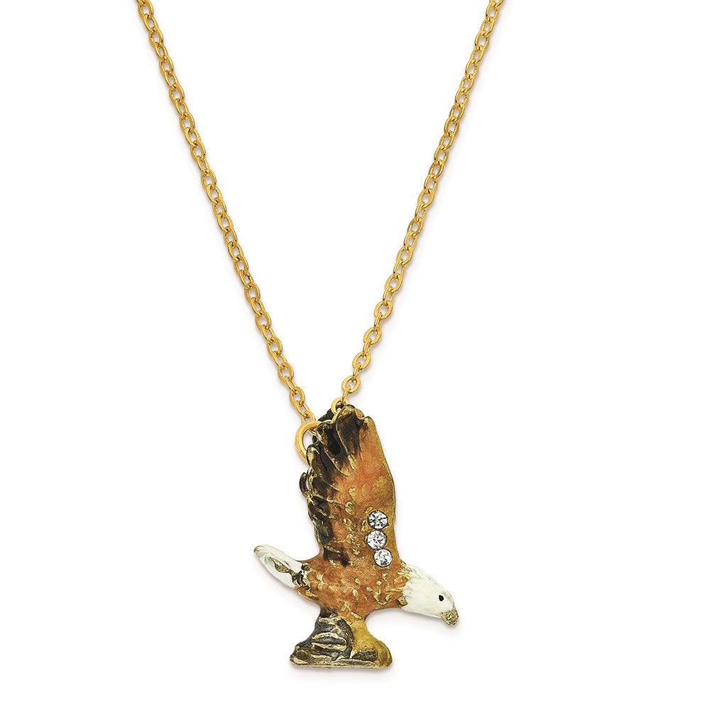 Jere Luxury Giftware, Bejeweled MAJESTIC Gliding Bald Eagle Trinket Box with Matching Pendant Trinket Box & Keepsake Container Collectible Gift by Jere Luxury Giftware