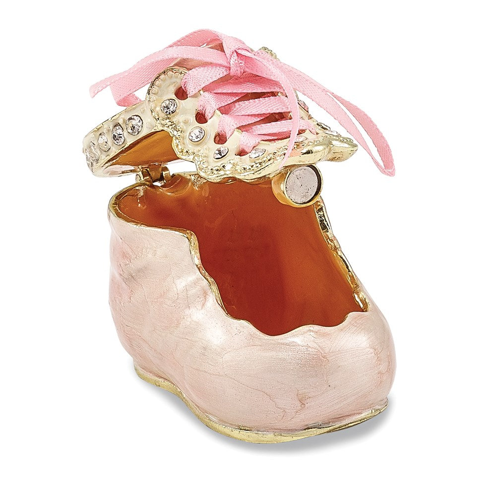 Jere Luxury Giftware, Bejeweled IT'S A GIRL Pink Baby Bootie Trinket Box with Matching Pendant Trinket Box & Keepsake Container Collectible Gift by Jere Luxury Giftware