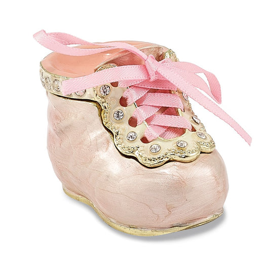 Jere Luxury Giftware, Bejeweled IT'S A GIRL Pink Baby Bootie Trinket Box with Matching Pendant Trinket Box & Keepsake Container Collectible Gift by Jere Luxury Giftware