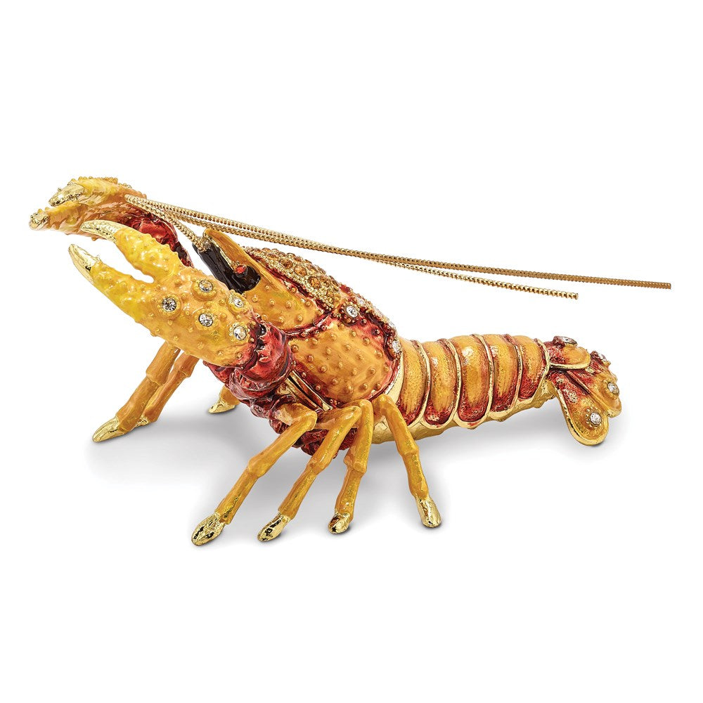 Jere Luxury Giftware, Bejeweled BAYOU Cajun Crawfish Trinket Box with Matching Pendant Trinket Box & Keepsake Container Collectible Gift by Jere Luxury Giftware