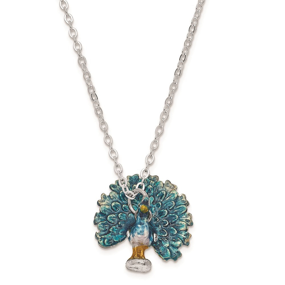 Jere Luxury Giftware, Bejeweled IRIDESCENCE Blue Peacock Trinket Box with Matching Pendant Trinket Box & Keepsake Container Collectible Gift by Jere Luxury Giftware