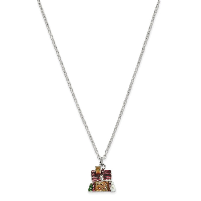 Jere Luxury Giftware, Bejeweled LEBKUCHENHAUS Gingerbread House Trinket Box with Matching Pendant