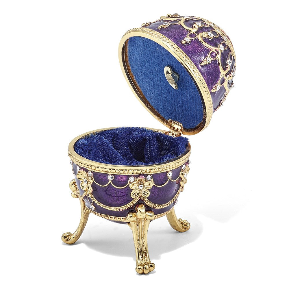 Jere Luxury Giftware, Bejeweled IMPERIAL PURPLE (Plays Endless Love) Musical Egg with Matching Pendant Trinket Box & Keepsake Container Collectible Gift by Jere Luxury Giftware