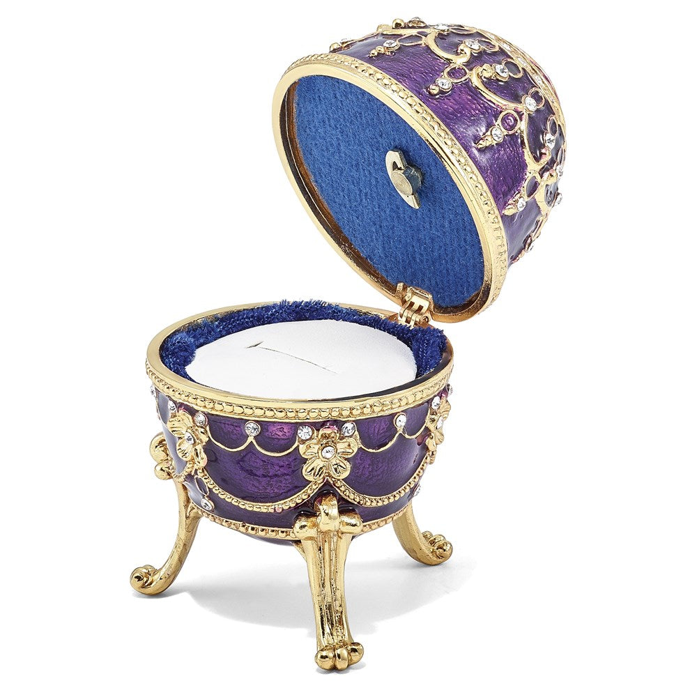 Jere Luxury Giftware, Bejeweled IMPERIAL PURPLE (Plays Endless Love) Musical Egg with Matching Pendant Trinket Box & Keepsake Container Collectible Gift by Jere Luxury Giftware