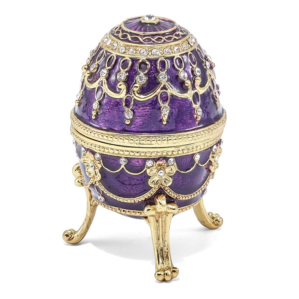 Jere Luxury Giftware, Bejeweled IMPERIAL PURPLE (Plays Endless Love) Musical Egg with Matching Pendant Trinket Box & Keepsake Container Collectible Gift by Jere Luxury Giftware